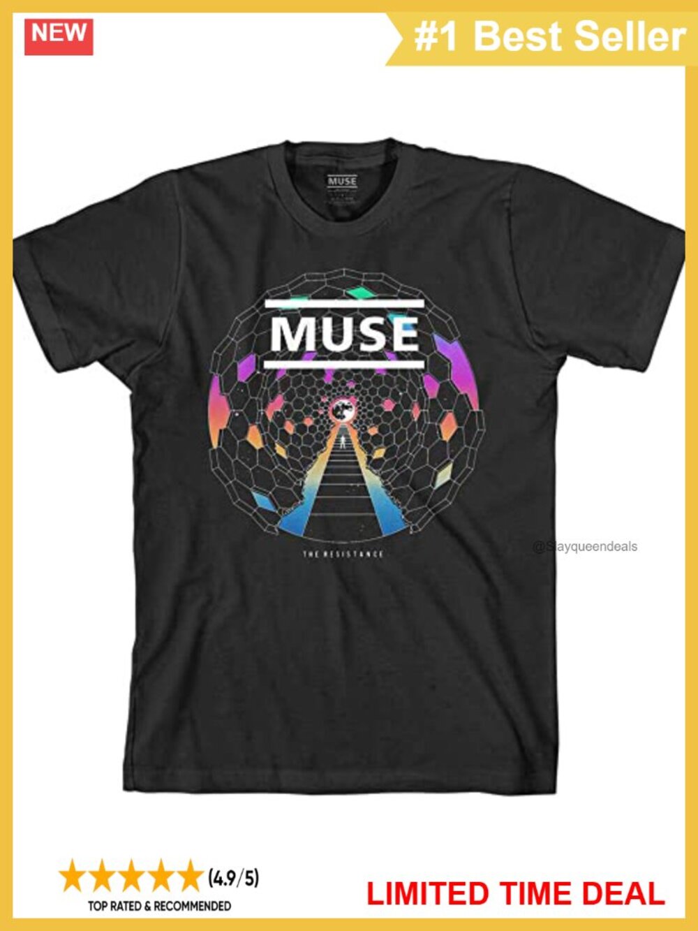 Resistance Moon Band Logo Graphic Tee Short Sleeve Crew Neck Unisex
